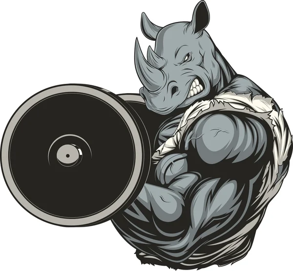 Rhinocéros féroce fort — Image vectorielle