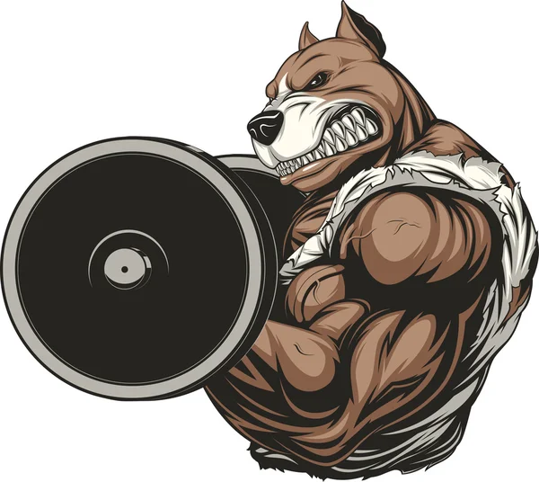 Perro feroz fuerte — Vector de stock