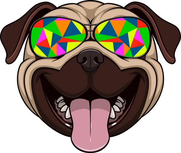 Funny kind pug — Stock Vector