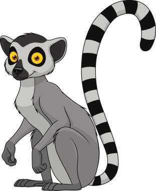 Adult funny lemur clipart