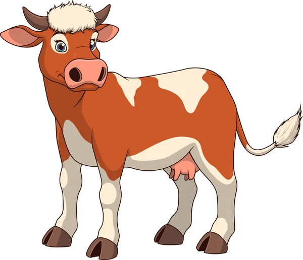 Erwachsene lustige Kuh — Stockvektor