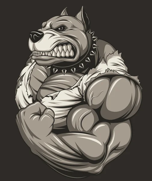 Fuerte pitbull feroz — Vector de stock