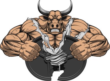 Strong ferocious bull clipart