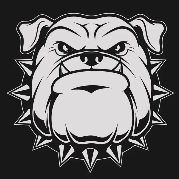 Cabeza bulldog feroz — Vector de stock