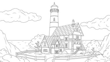 Vektör çizimi, deniz feneri