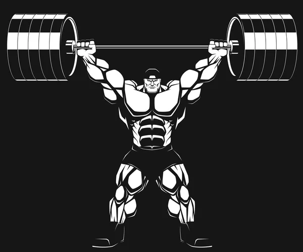 Bodybuilder with a barbell — Stock Vector