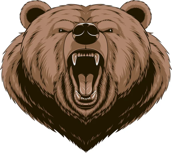 Boze beer hoofd mascotte — Stockvector