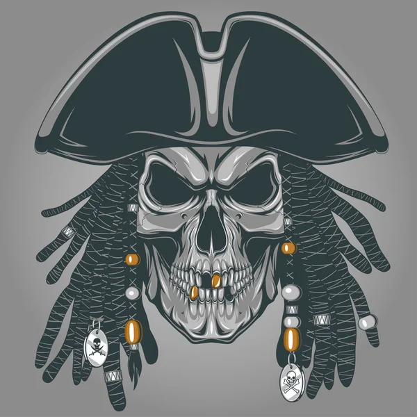 Cráneo de pirata — Vector de stock