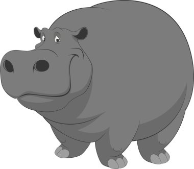 Funny hippo clipart