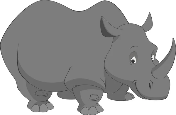 Rinoceronte gracioso — Vector de stock