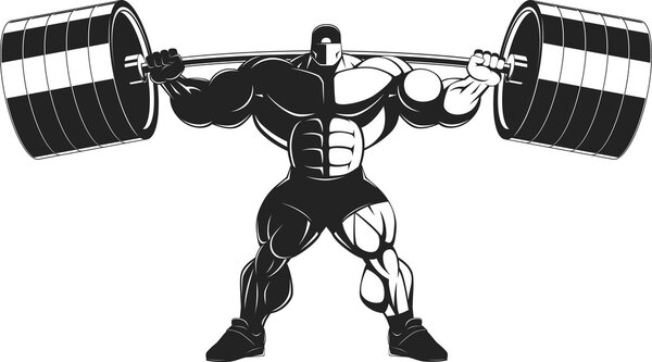 Bodybuilder with a barbell