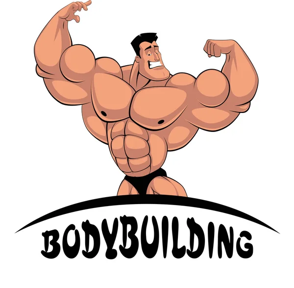 Karikatuur bodybuilder — Stockvector