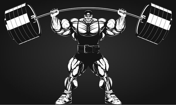 Bodybuilder with a barbell