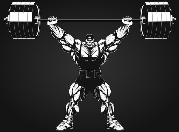 Bodybuilder with a barbell