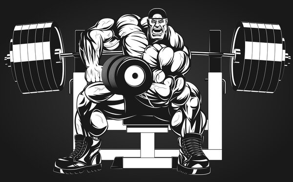 Bodybuilder with dumbbell