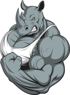 Strong rhinoceros clipart
