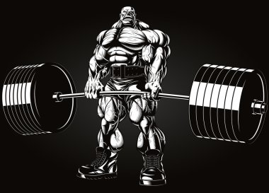bodybuilder met een barbell
