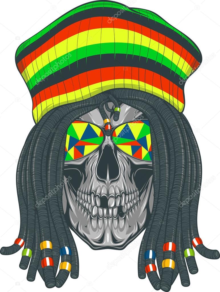 Skull Rastafarian