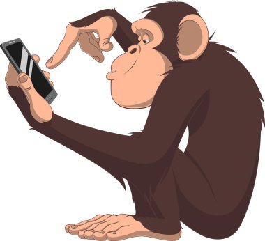 Monkey and smartphone