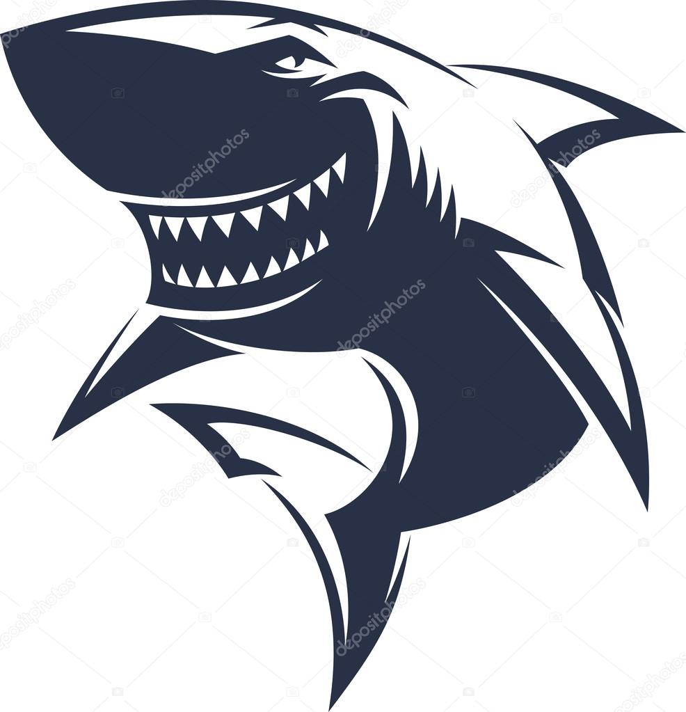 Modern professional sharks logo for a club or sport team