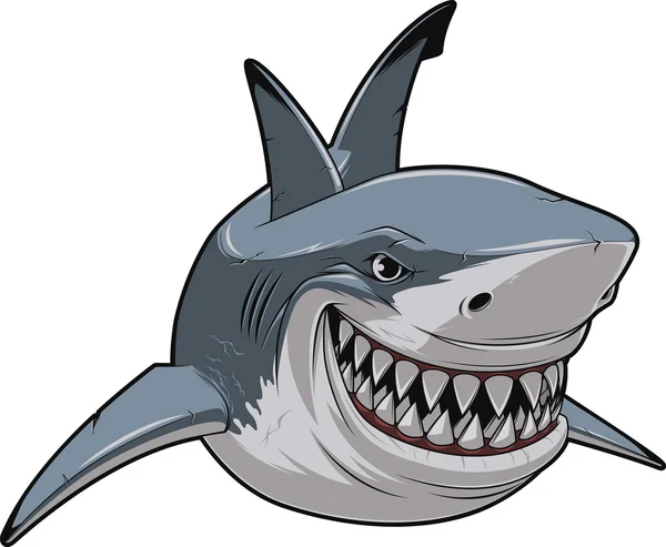 Wicked White Shark — Stock Vector