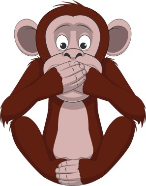 Funny little monkey clipart