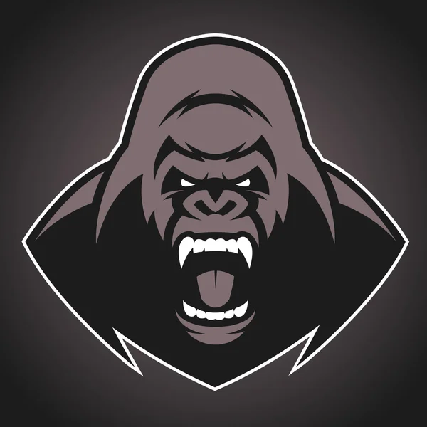 Angry gorilla symbol — Stock Vector