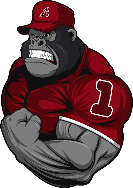 Terrible gorilla athlete — Stock Vector