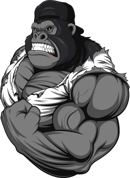 Terrible gorilla athlete — Stock Vector