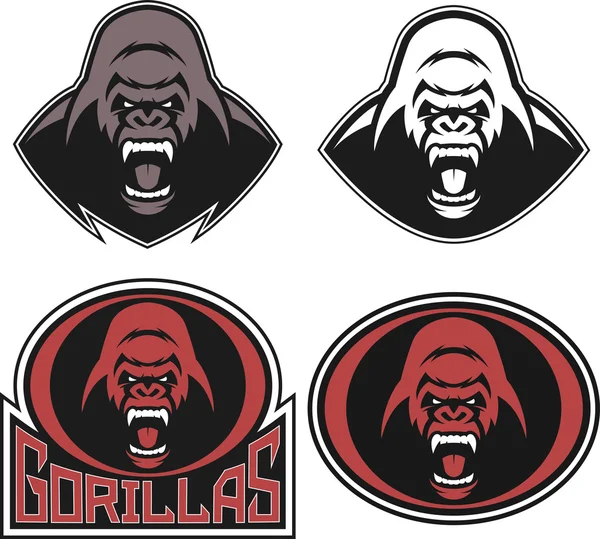 Dühös gorilla szimbólum — Stock Vector