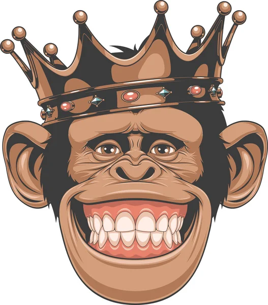 Funny monkey crown — Stock Vector