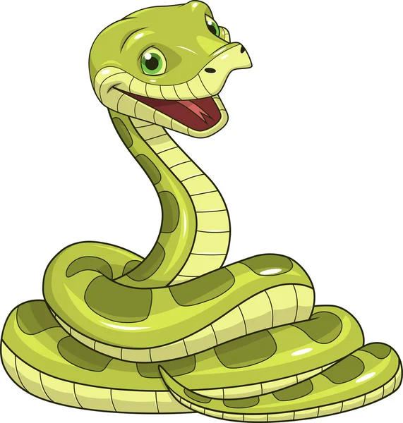 Cobra engraçada verde — Vetor de Stock
