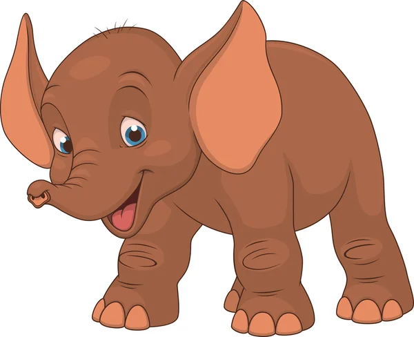 Lindo elefante bebé divertido — Vector de stock