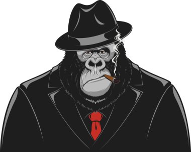 Bir takım elbise gangster maymun