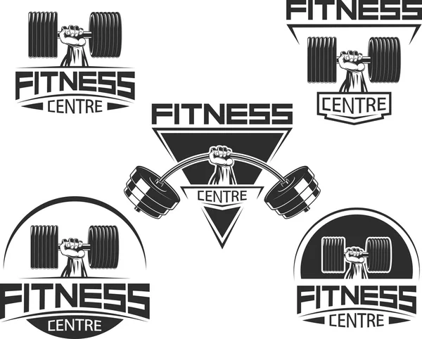 Pictogrammen voor bodybuilding en fitness — Stockvector