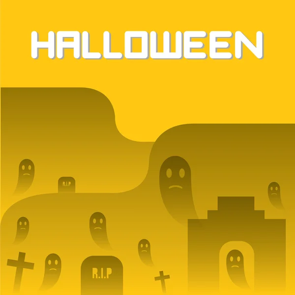 Fantômes et cimetière Halloween Fond — Image vectorielle
