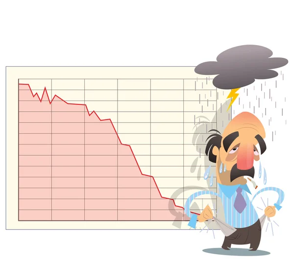 Ekonomi iflas kriz mali piyasa grafik iner — Stok Vektör