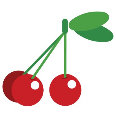 Üç vektör basit parlak kiraz beyaz bac izole karikatür