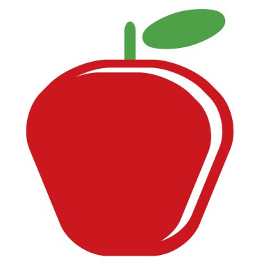 Beyaz arka izole karikatür vektör basit lezzetli Kırmızı elma