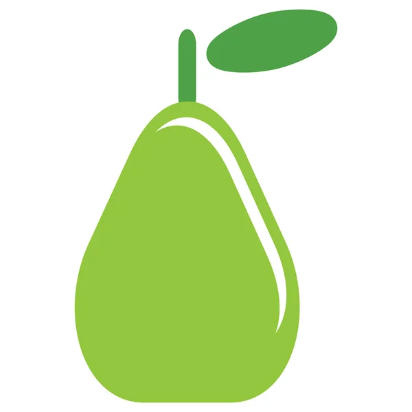 Cartoon vector simple delicious graphic green pear isolated in w — Stock Vector