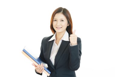 mutlu bir şekilde teşkil işçisi kadın ofis