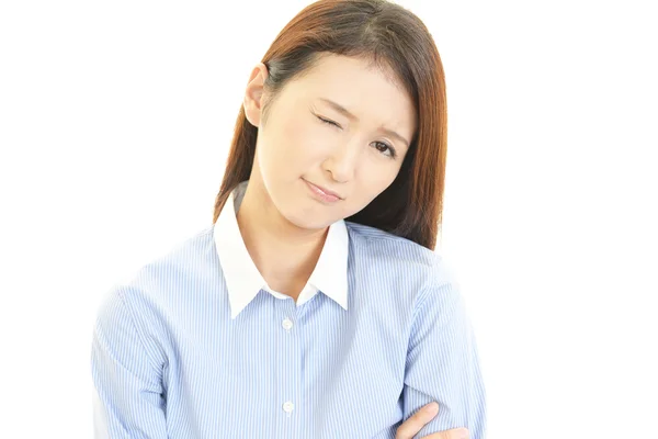 Mujer mirada incómoda — Foto de Stock