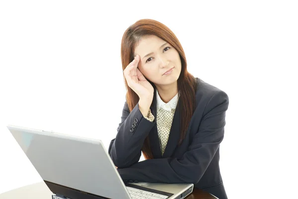 Business woman with headache — Stock Photo, Image