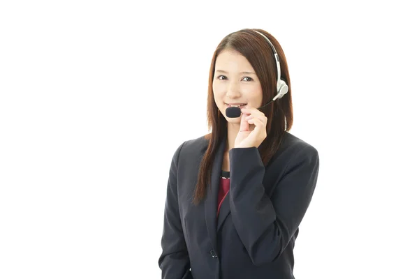 Operatore di call center sorridente — Foto Stock