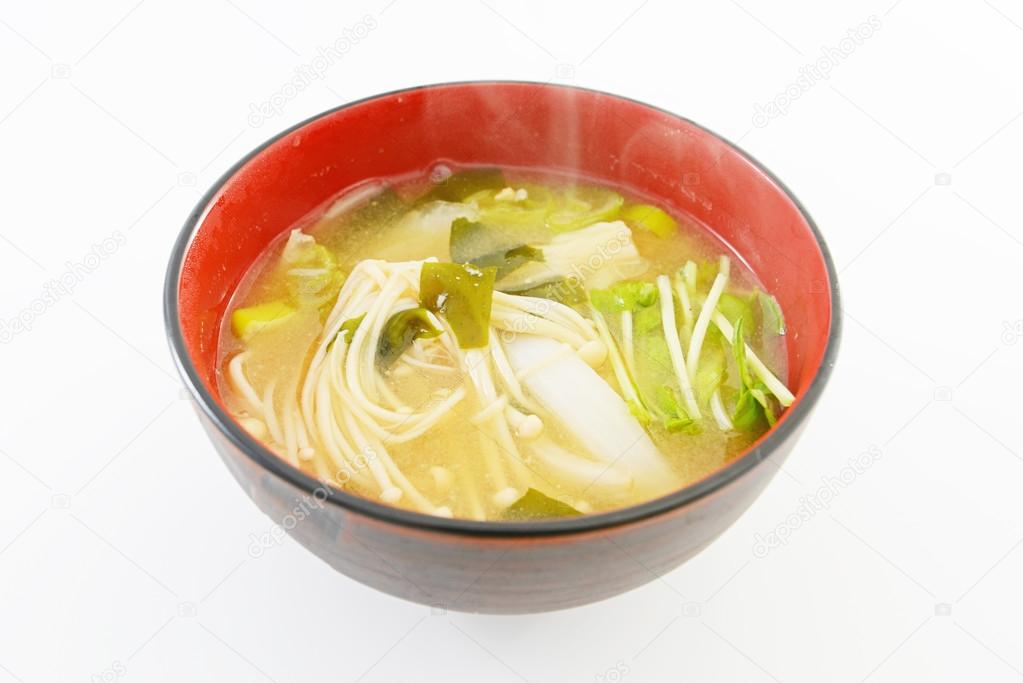 Delicious meal of miso soup