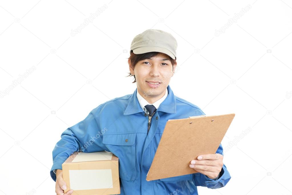 Smiling delivery man