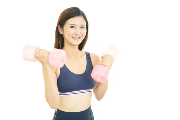 Schöne Frau macht Fitness — Stockfoto