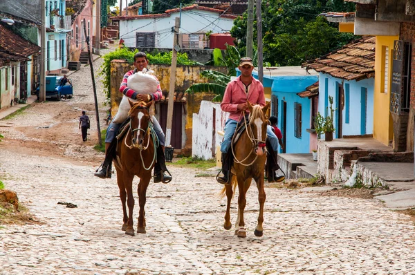 Horse riding in Trinidad, Cuba — Stock Photo, Image
