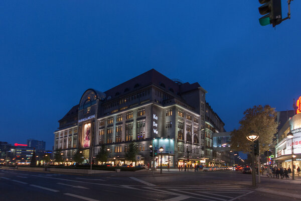 BERLIN, GERMANY - NOVEMBER 12, 2014: Buyers aim to Kaufhaus Des Westens department store in Berlin, Germany on November 12, 2014. KaDeWe is the second-largest department store in Europe