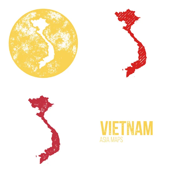 Vietnam Grunge Retro Maps - Азия — стоковый вектор